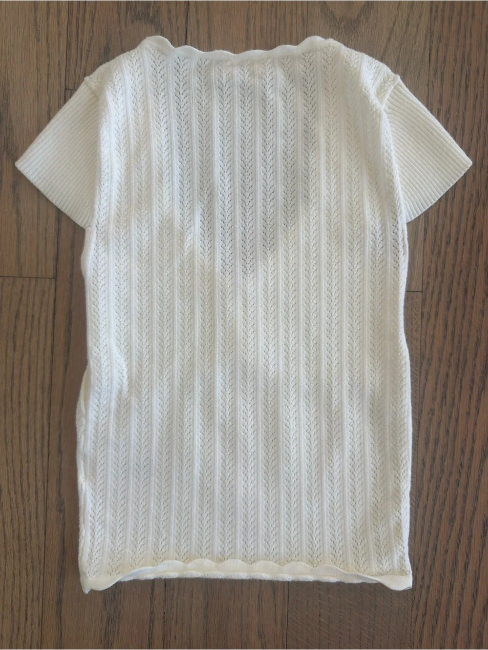 Aritzia Wilfred Cream Knit V-Neck Tie-Waist Crop Top - X-Small - Picture 2 of 6
